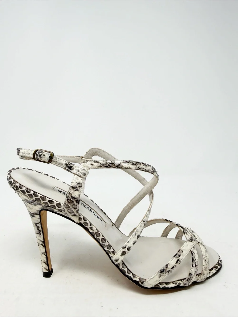 Manolo Blahnik Python Strappy Sandals Womens Size EU 38.5